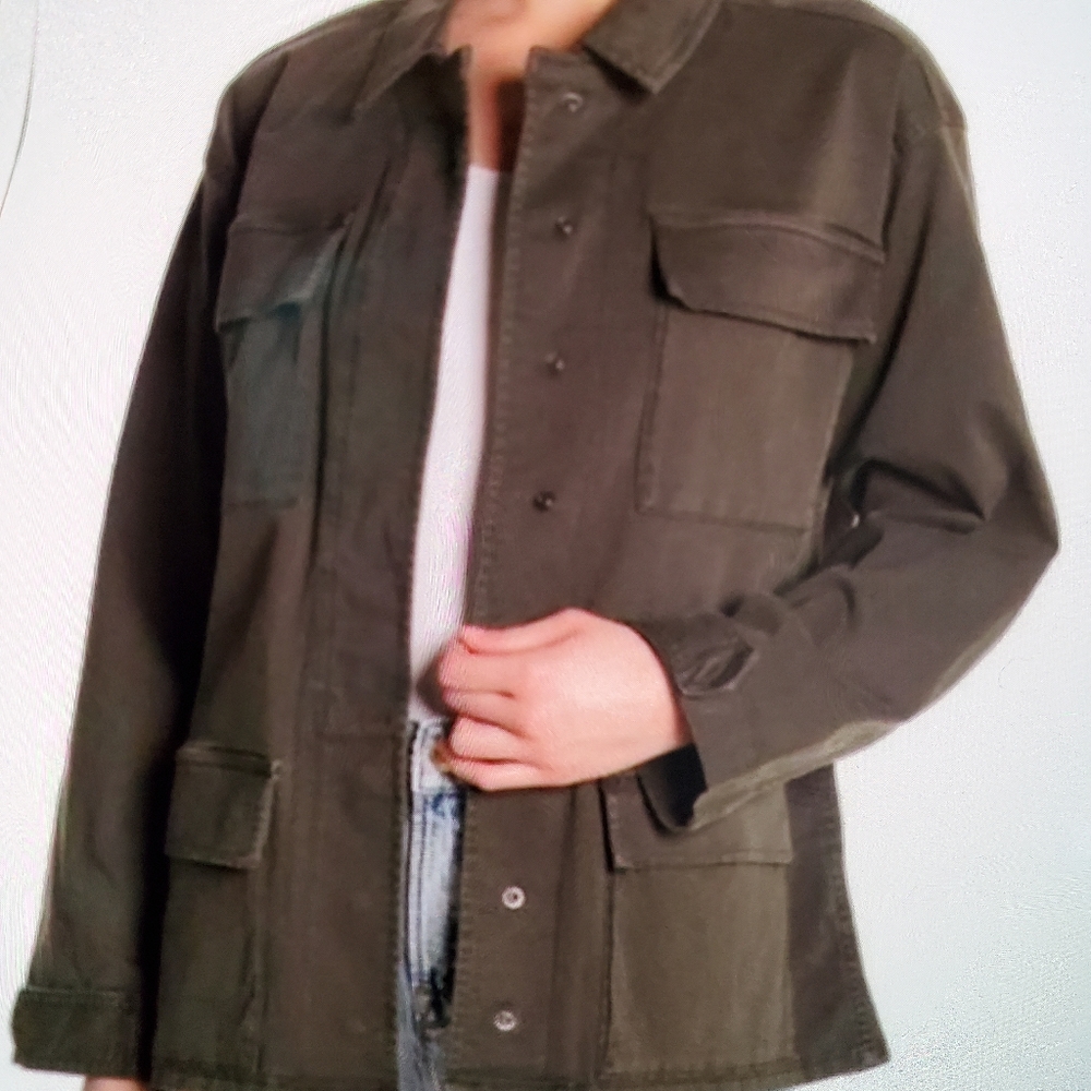 NWOT GOOD AMERICAN Utility Jacket Olive Green M6/8